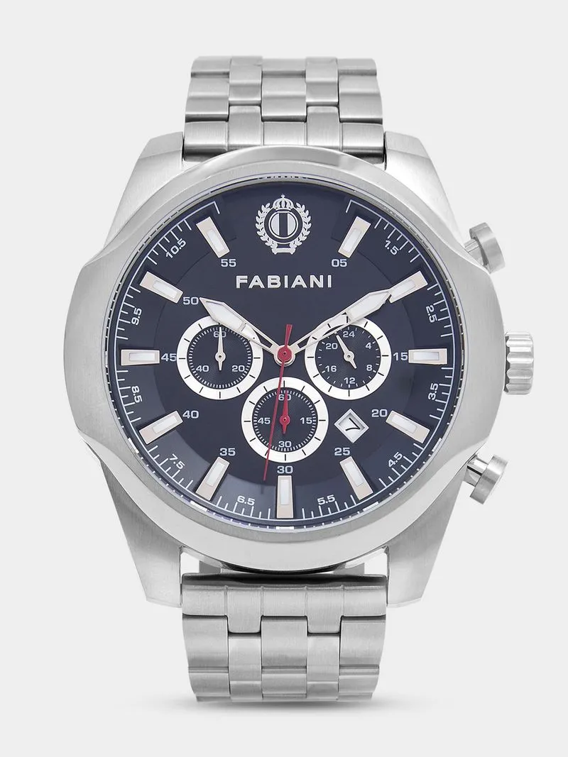 Fabiani Men's Chronograph Bracelet Silver/White Watch