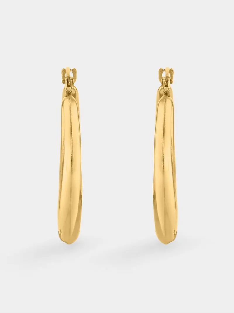 Sterling Silver & Yellow Gold Creole Earrings