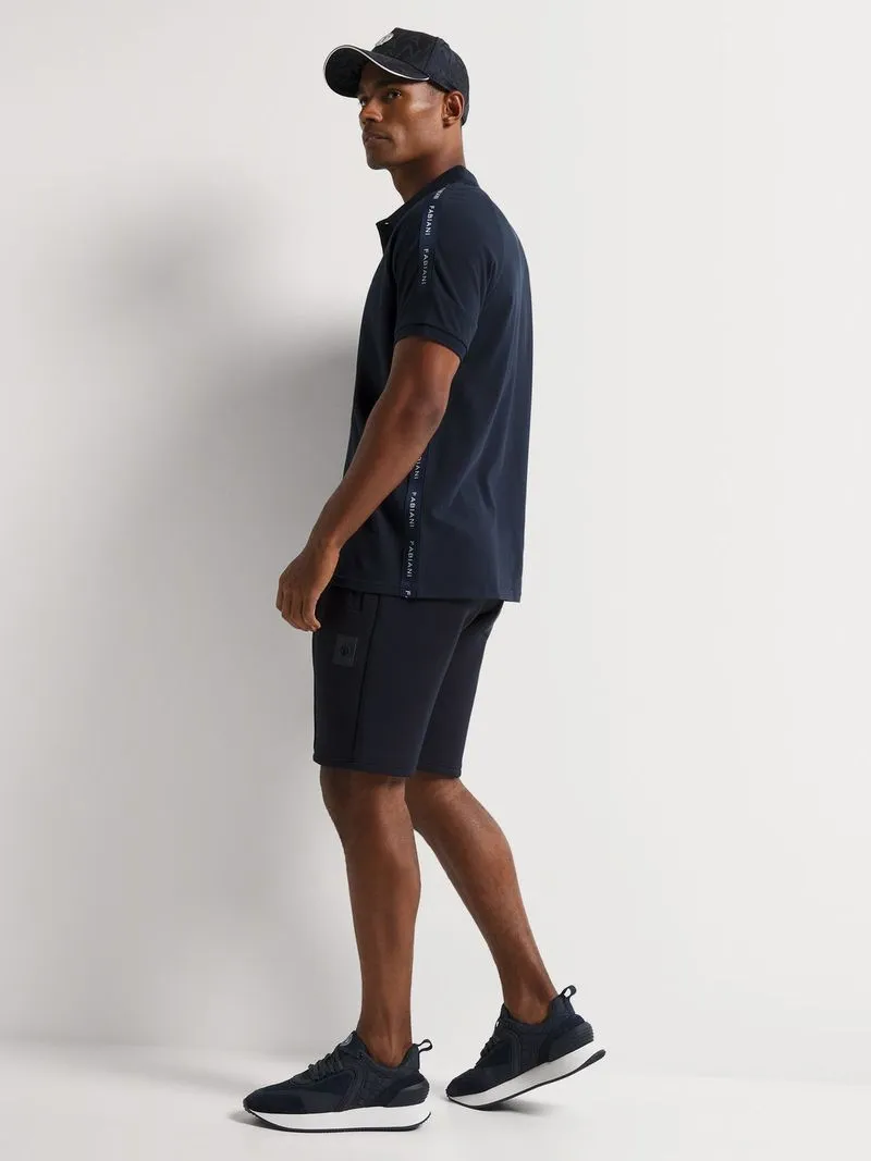 Fabiani Men's Back Branded Tape Navy Polo Golfer