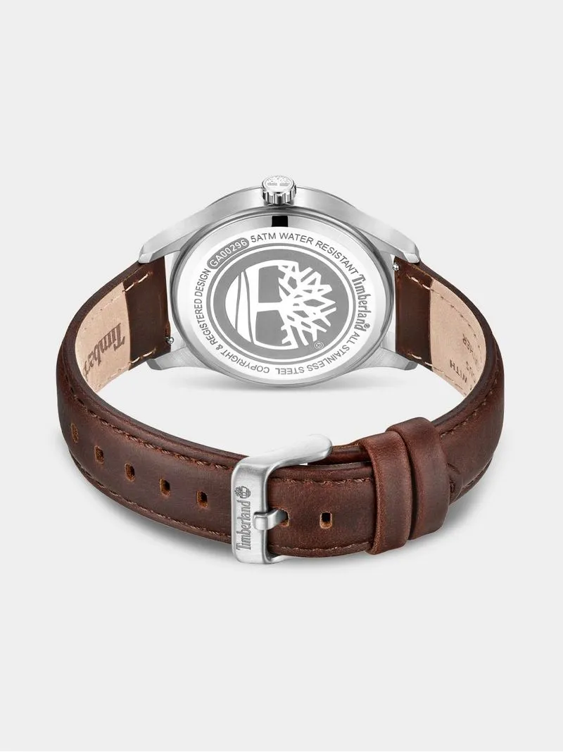 Timberland Rambush Stainless Steel Black Dial Brown Leather Watch