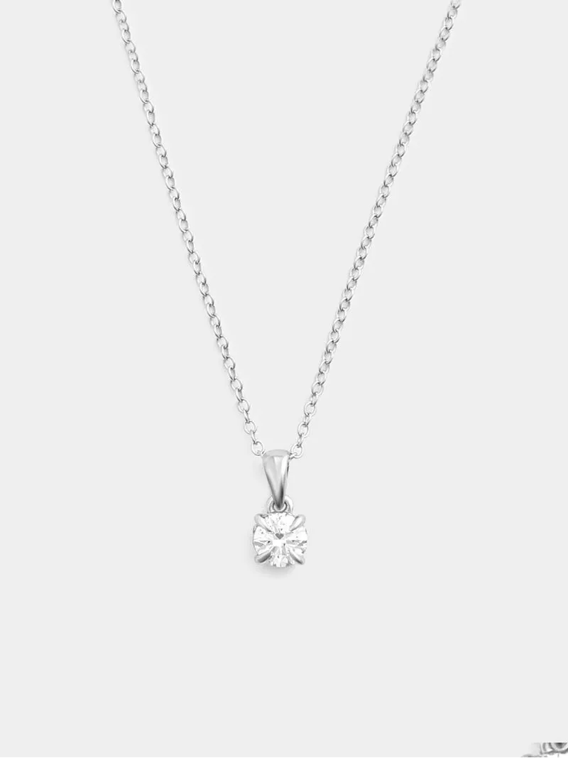 White Gold 0.5ct Lab Grown Diamond Solitaire Pedant