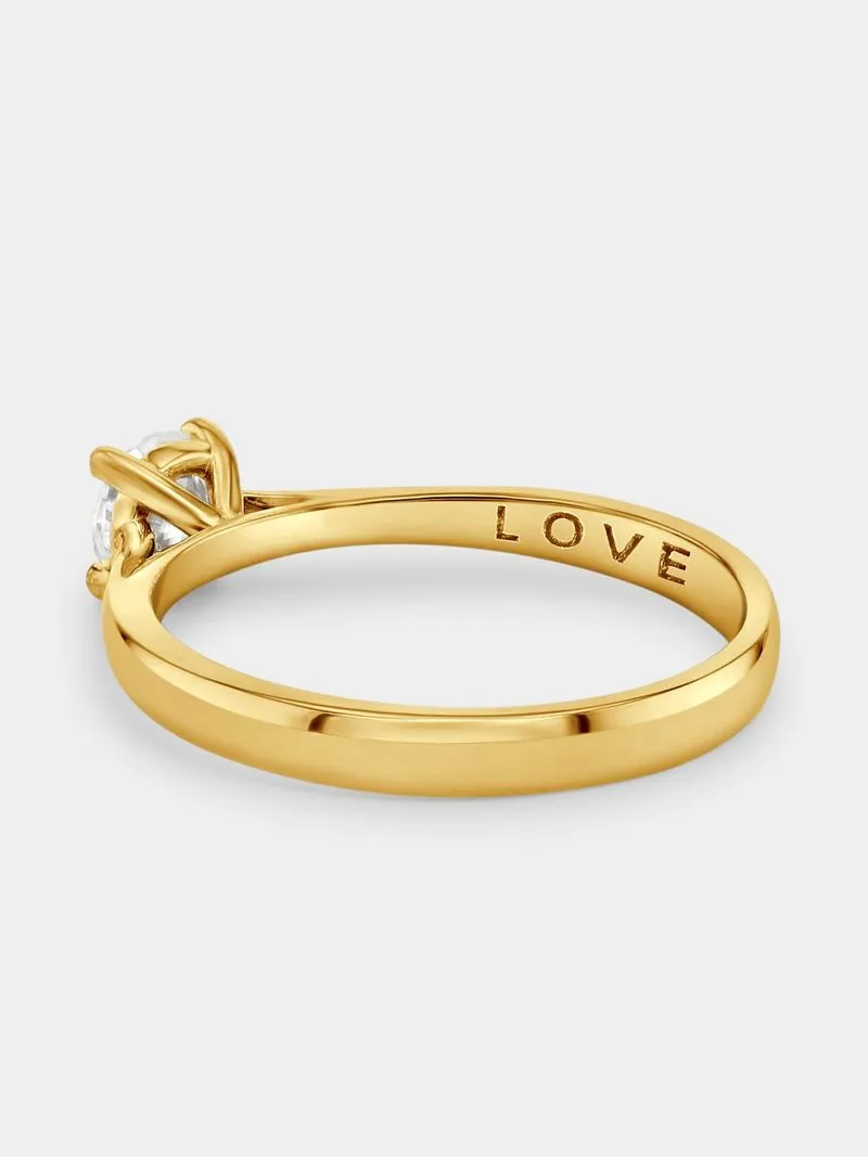 Yellow Gold 0.50ct Diamond Round Solitaire Ring