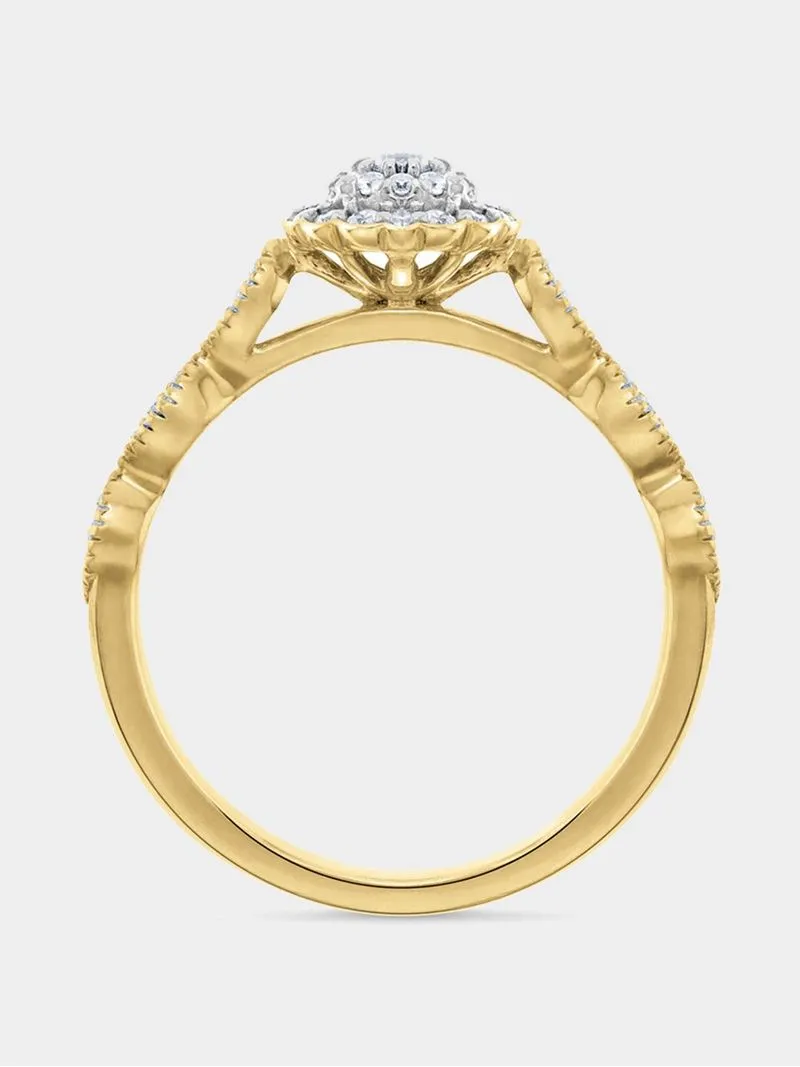 Yellow Gold 0.30ct Diamond Vintage Bloom Twinset Ring
