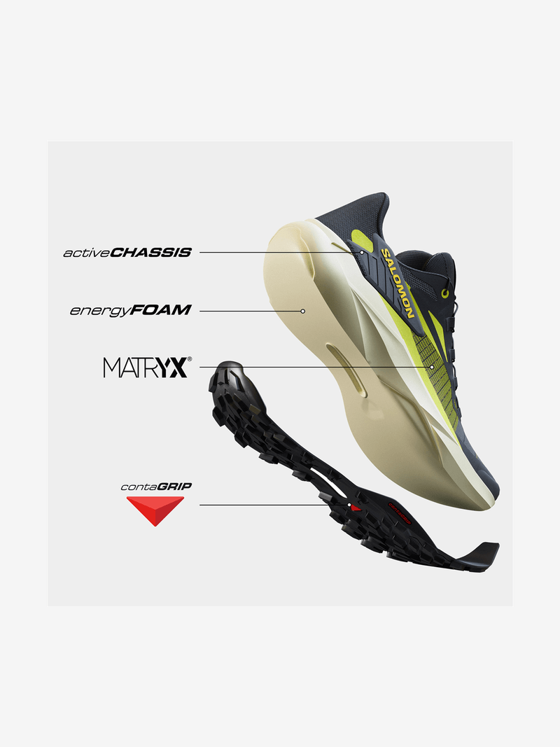 Mens Salomon Genesis Black/Yellow Trail Running Shoes