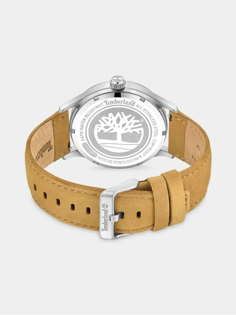 Timberland Trumbull Stainless Steel Navy Dial Tan Leather Watch