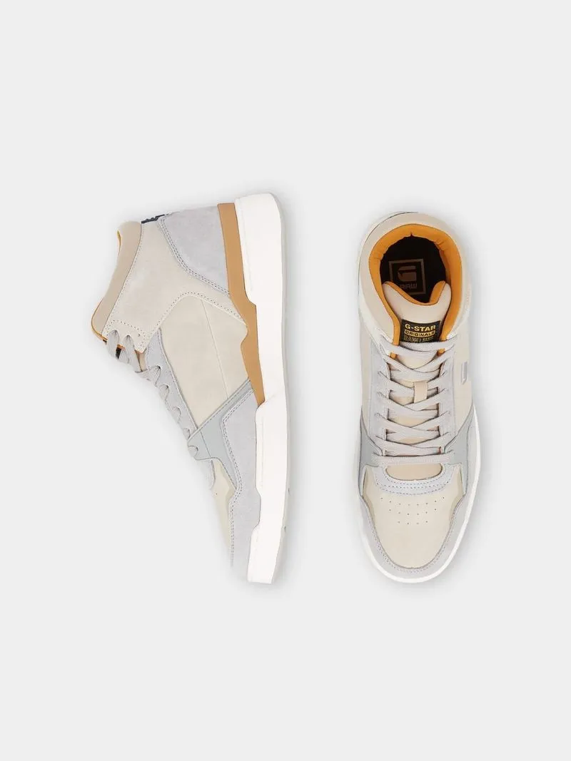 G-Star Men's Attacc Mid Suede Blocked Off White/Light Grey Sneakers