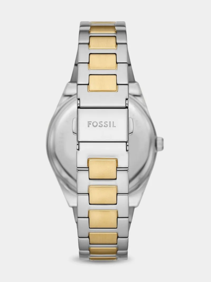 Fossil Scarlette Green Dial Silver & Gold Plated Stainless Steel Bracelet Watch