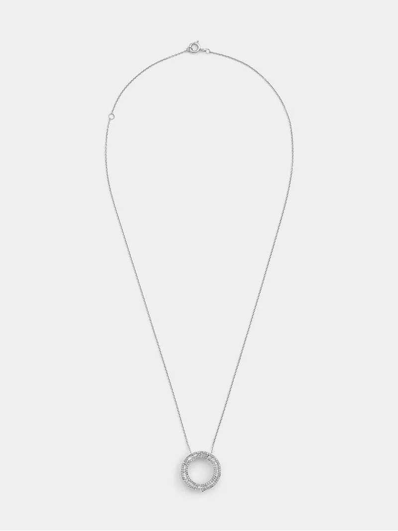 White Gold 0.50ct Diamond Women’s Channel Circle Pendant