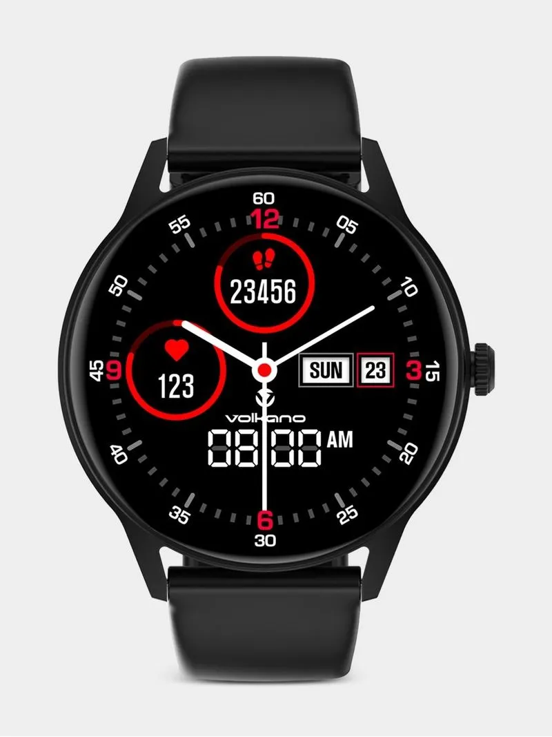 Volkano Fit Soul Series Black Plated Silicone Smart Watch