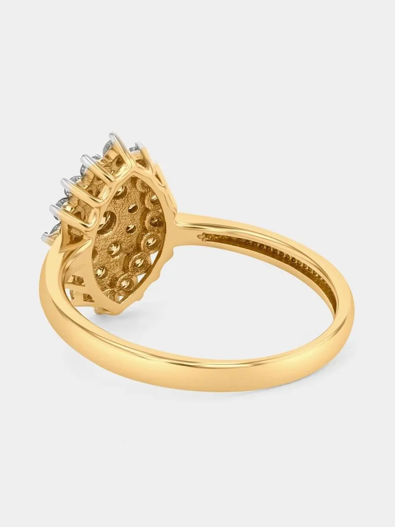 Yellow Gold 0.50ct Diamond Marquise Cluster Ring