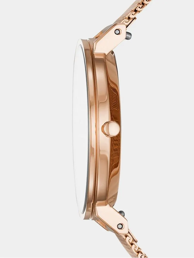 Skagen Women's Hald Rose Gold Plated Stainless Steel Mesh watch
