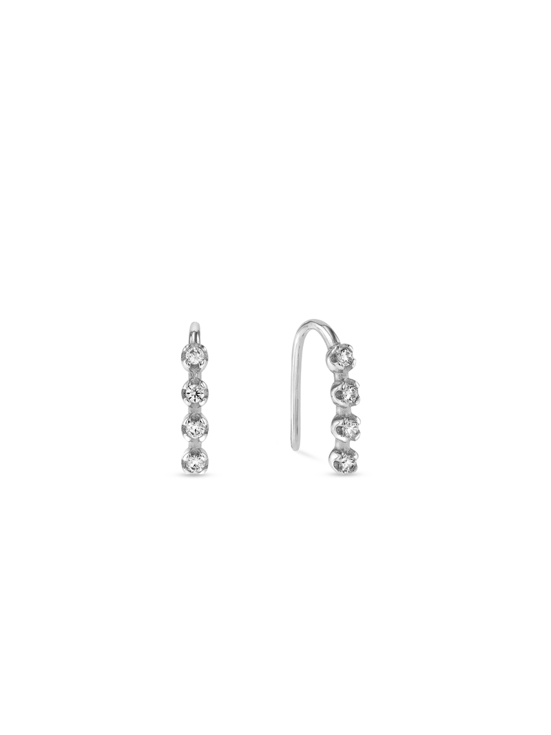 Sterling Silver & Cubic Zirconia Starlight Creeper Earrings
