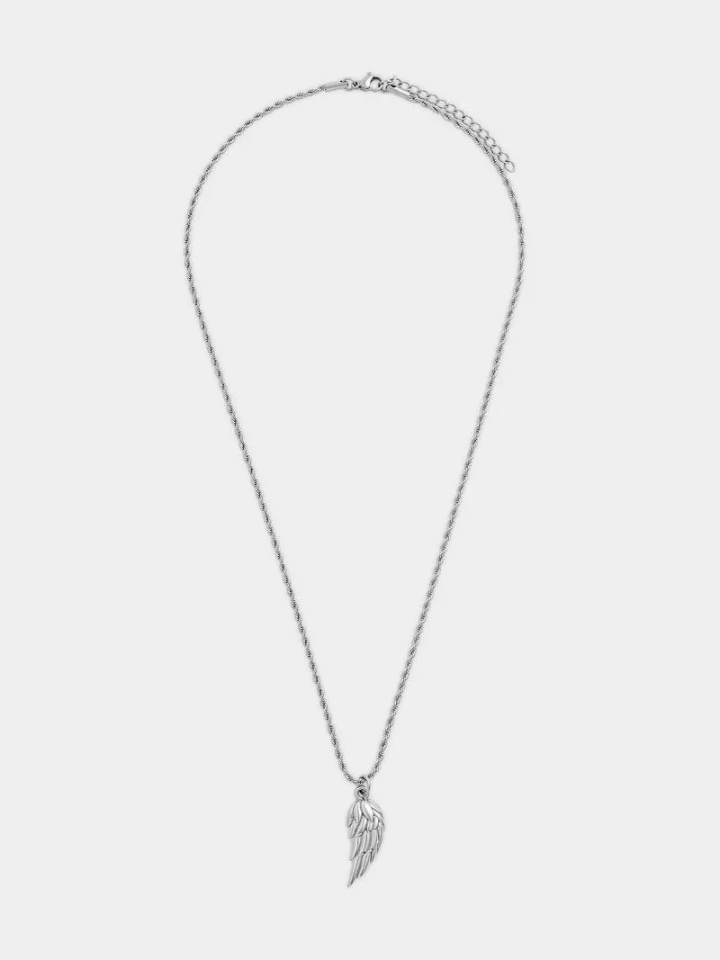 Men's Icon Stainless Steel Pendant - 55CM Silver Plated