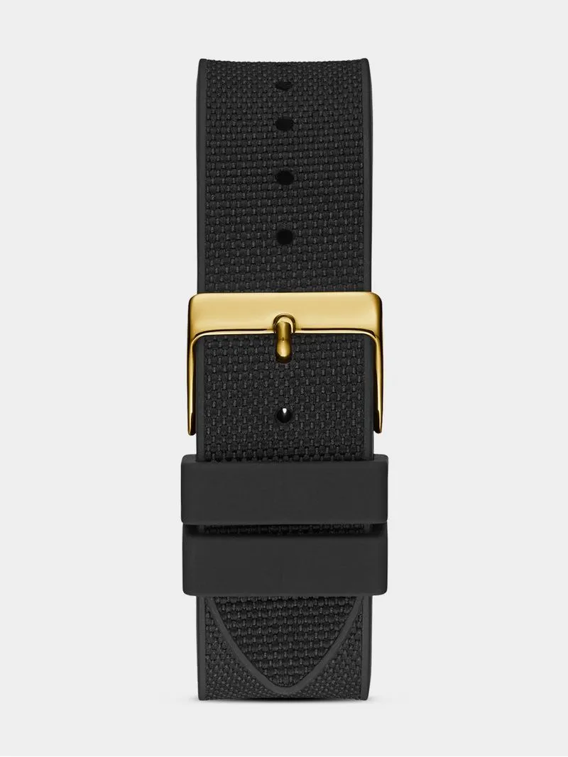 Guess Women's Raven Tortoise Look Resin Black Nylon & Silicone Chronograph Watch