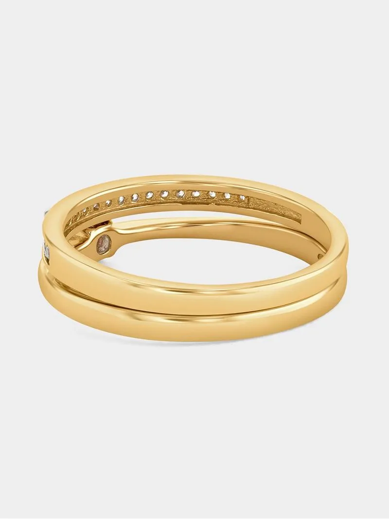 Yellow Gold 0.3ct Lab Grown Diamond Channel Twinset Ring