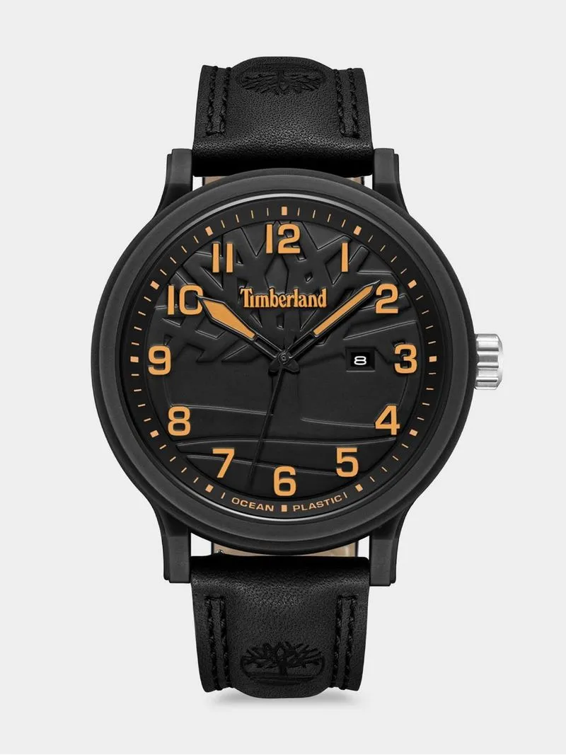 Timberland Men's Driscoll Black Leather Watch