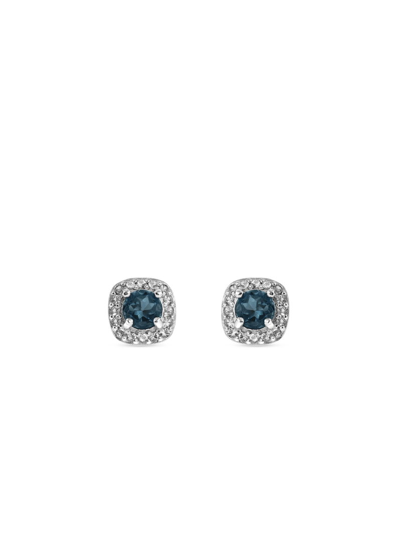 Sterling Silver Cubic Zirconia Women's December Birthstone Stud Earrings