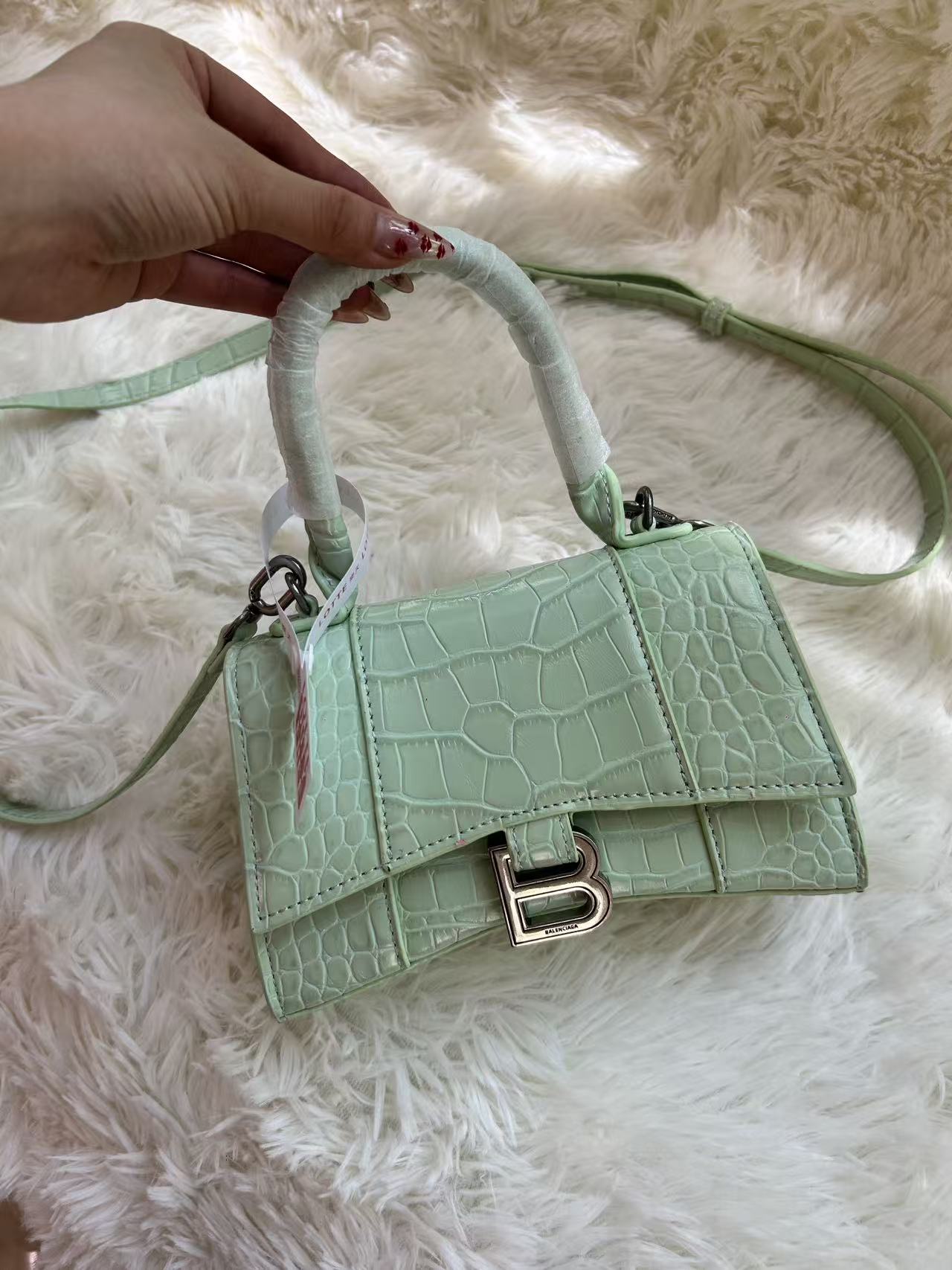 Balenciaga Hourglass Pink Silver Hardware