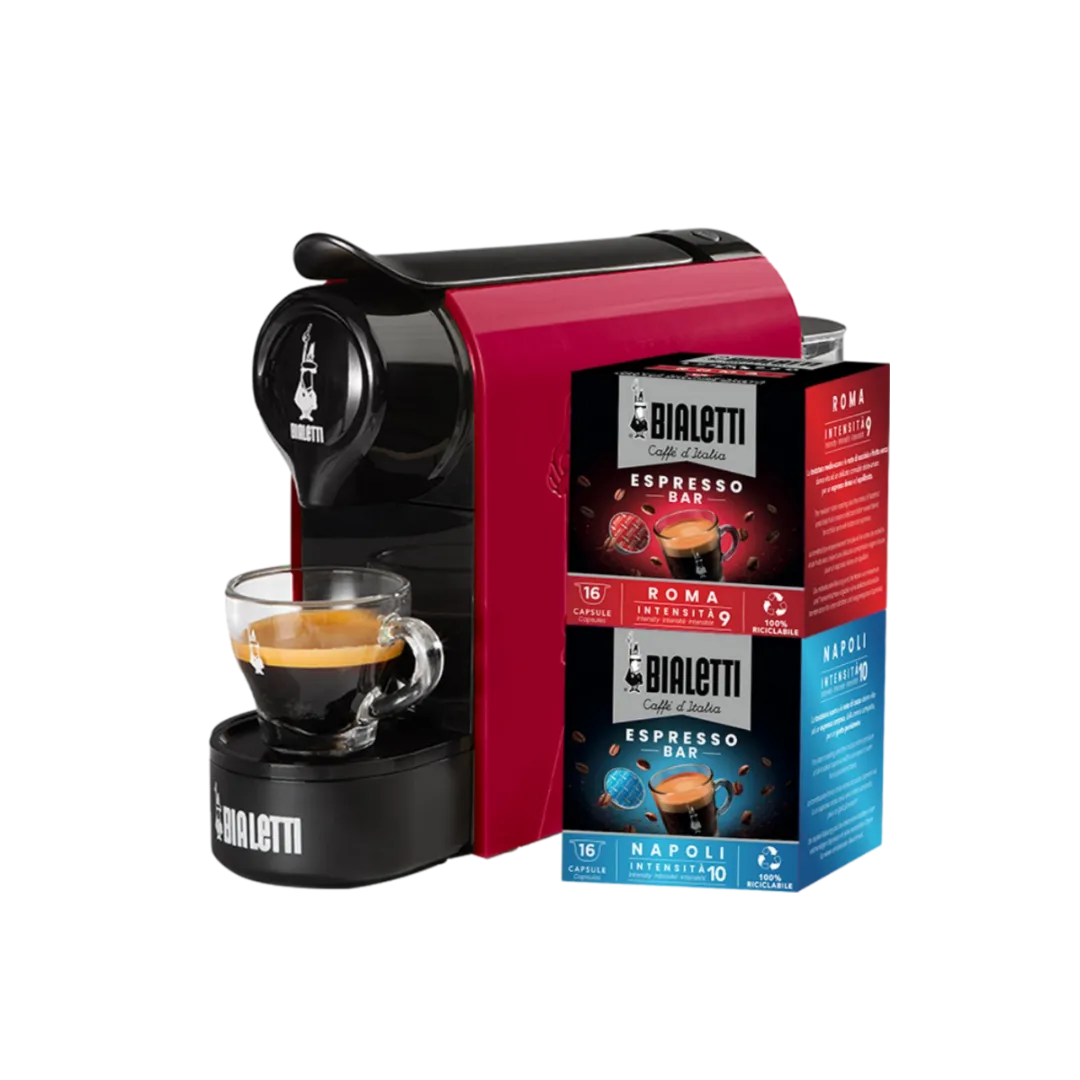 Bialetti Gioia - Capsule Coffee Machine with 2 box of capsules