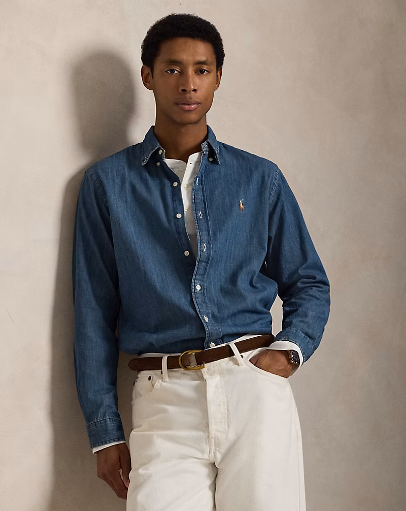 クラシック フィット デニム シャツ