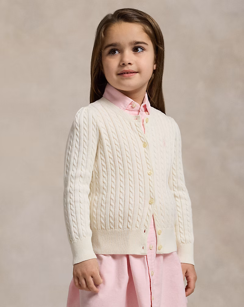 ミニケーブル コットン カーディガン