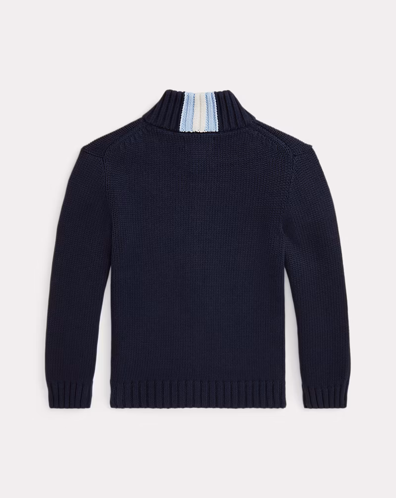 コットン フルジップ セーター