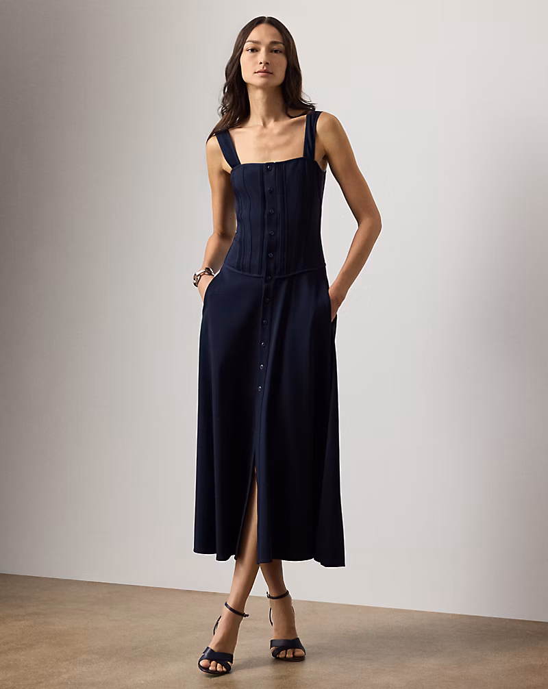 Sophee コットンブレンド スリーブレス デイ ドレス