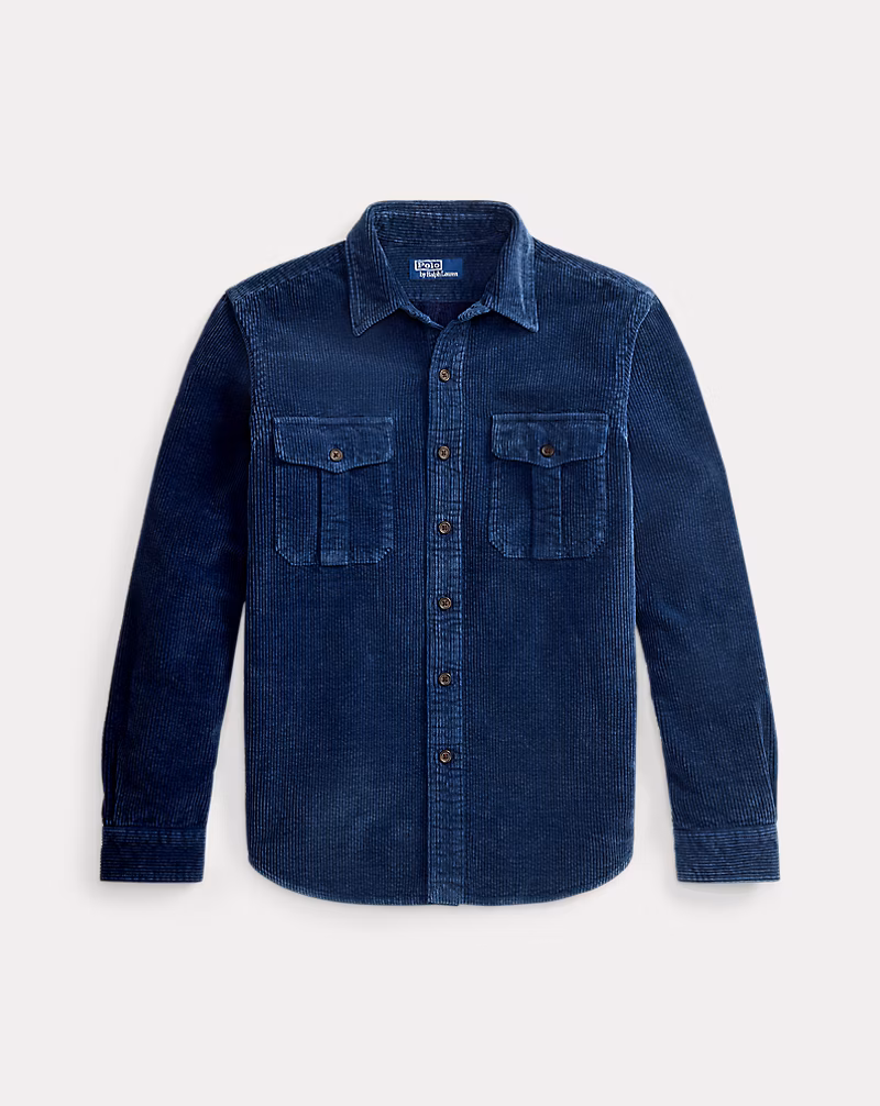 クラシック フィット インディゴ コーデュロイ ワークシャツ
