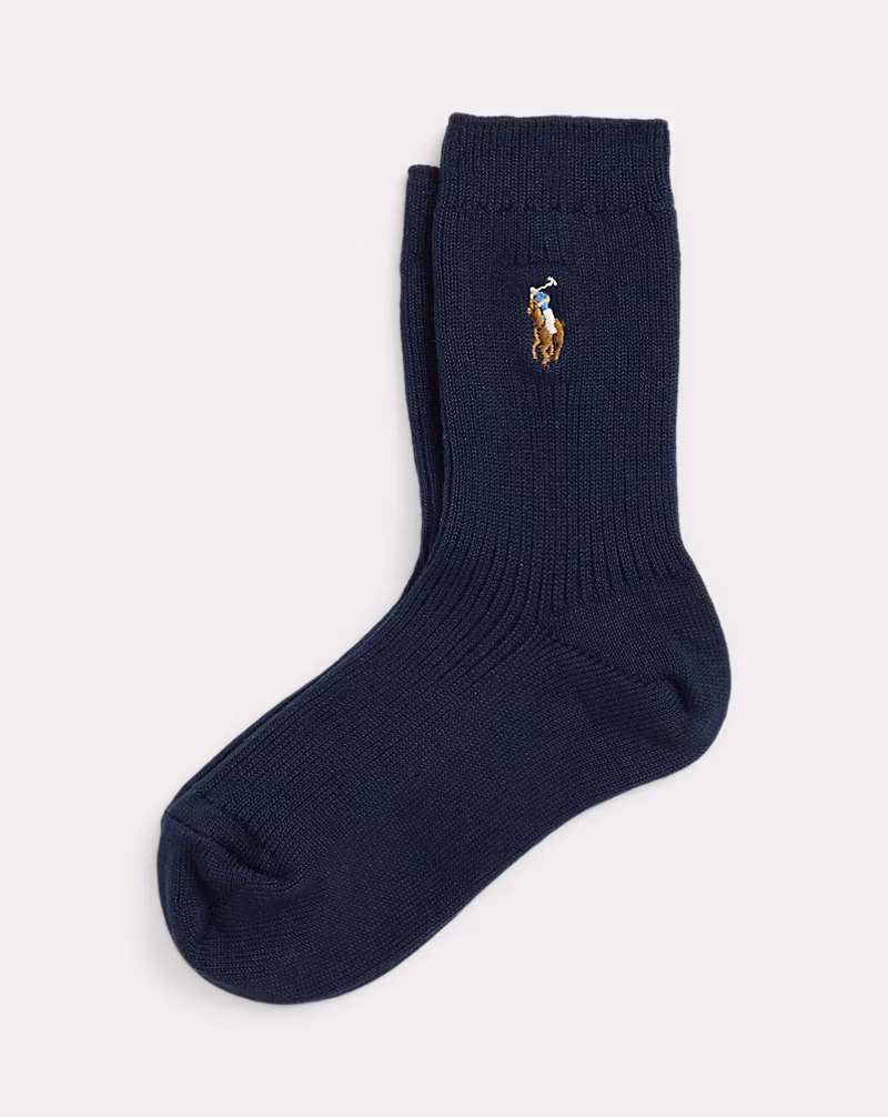 リブ クルー ソックス