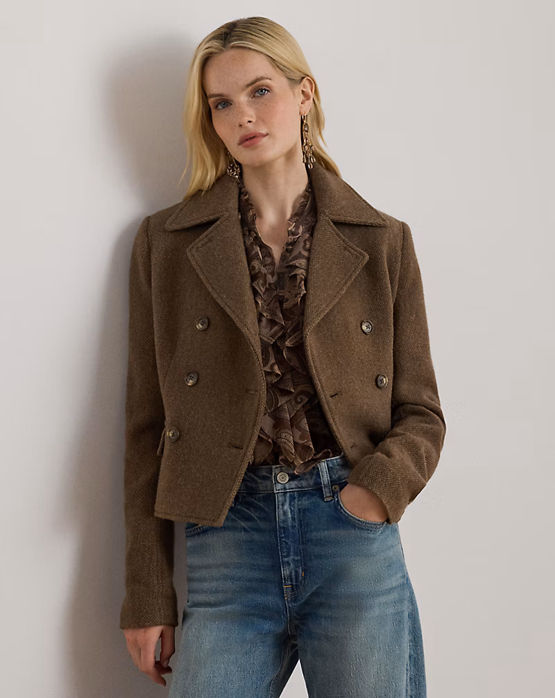 ダブルブレステッド ヘリンボーン コート