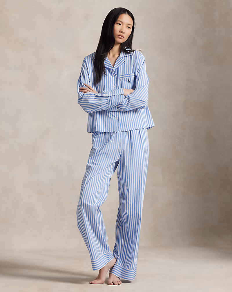 ロングスリーブ ポプリン パジャマ セット