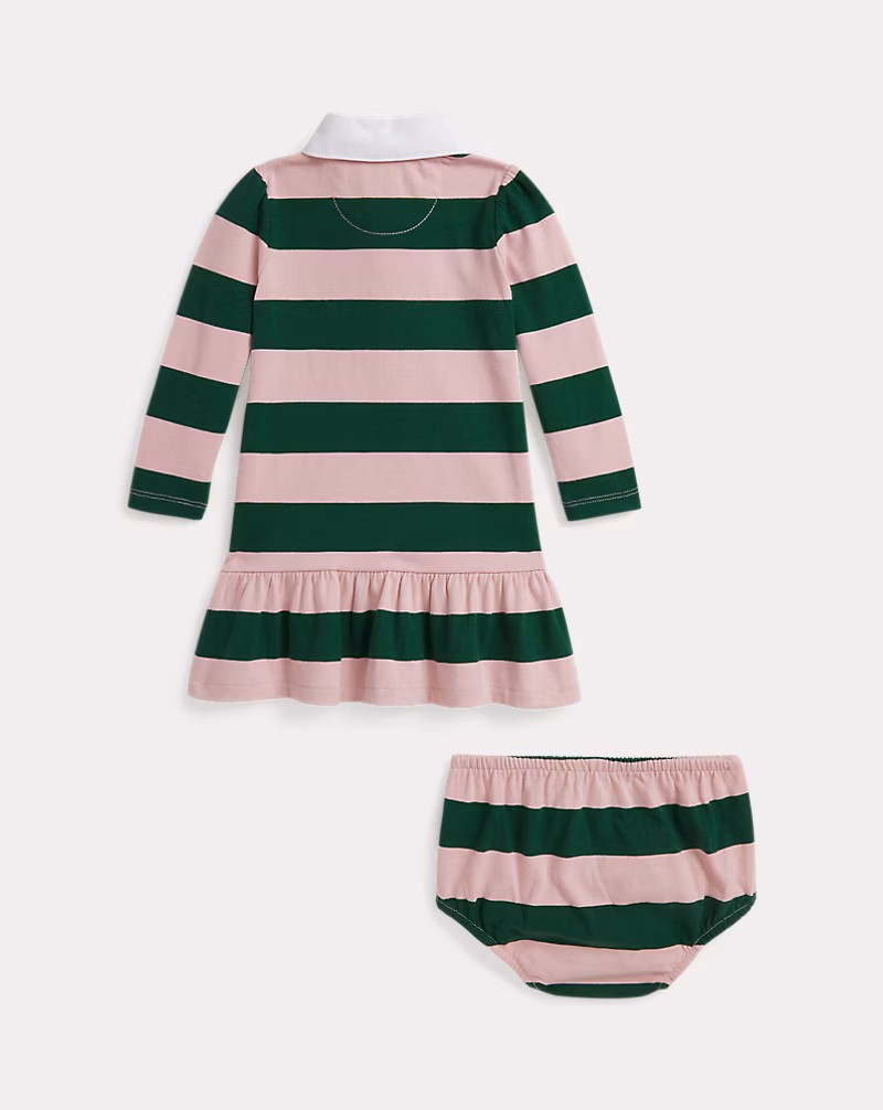 ストライプド コットン ラグビー ドレス & ブルマー