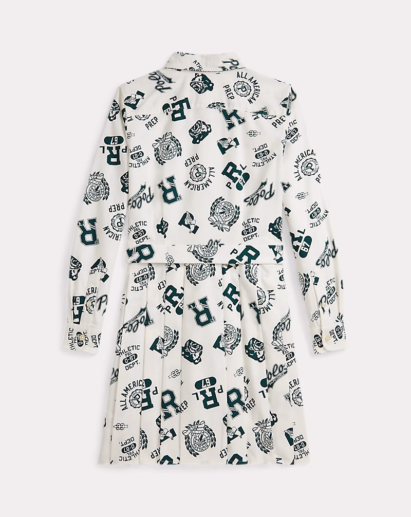 ロゴ コットン オックスフォード シャツドレス
