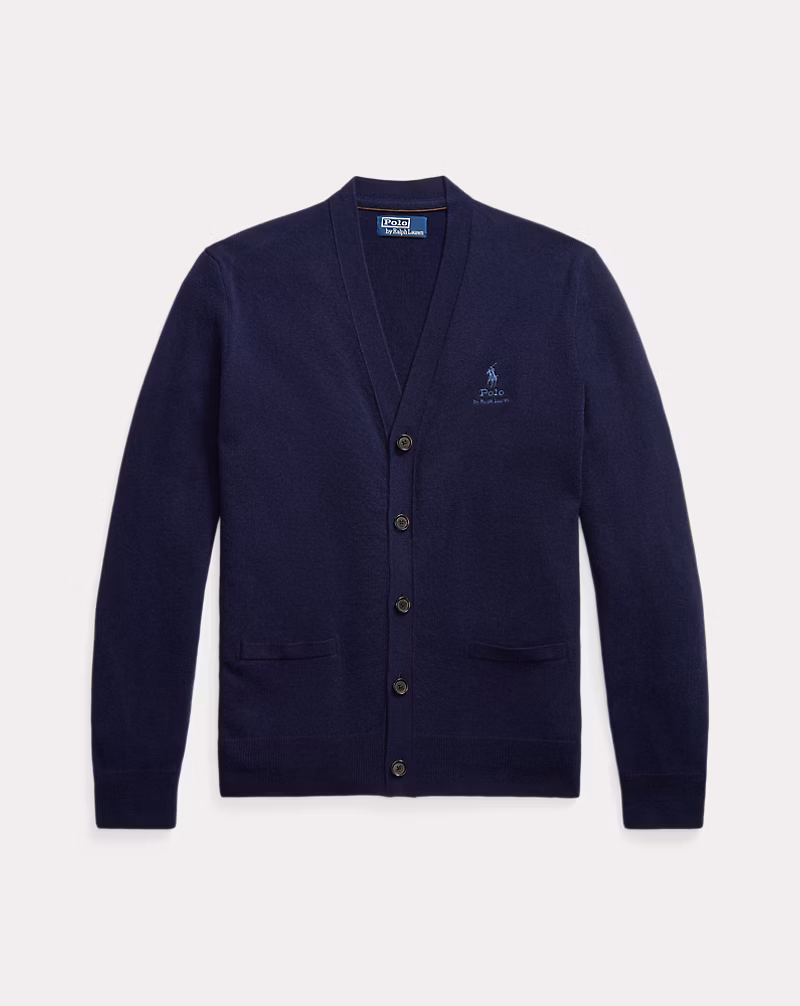 エンブロイダリー ウール Vネック カーディガン