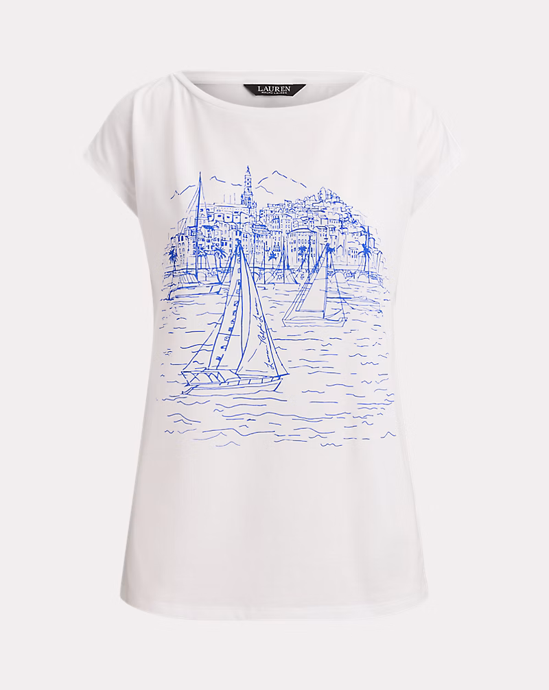 グラフィック コットンモダール ジャージー Tシャツ