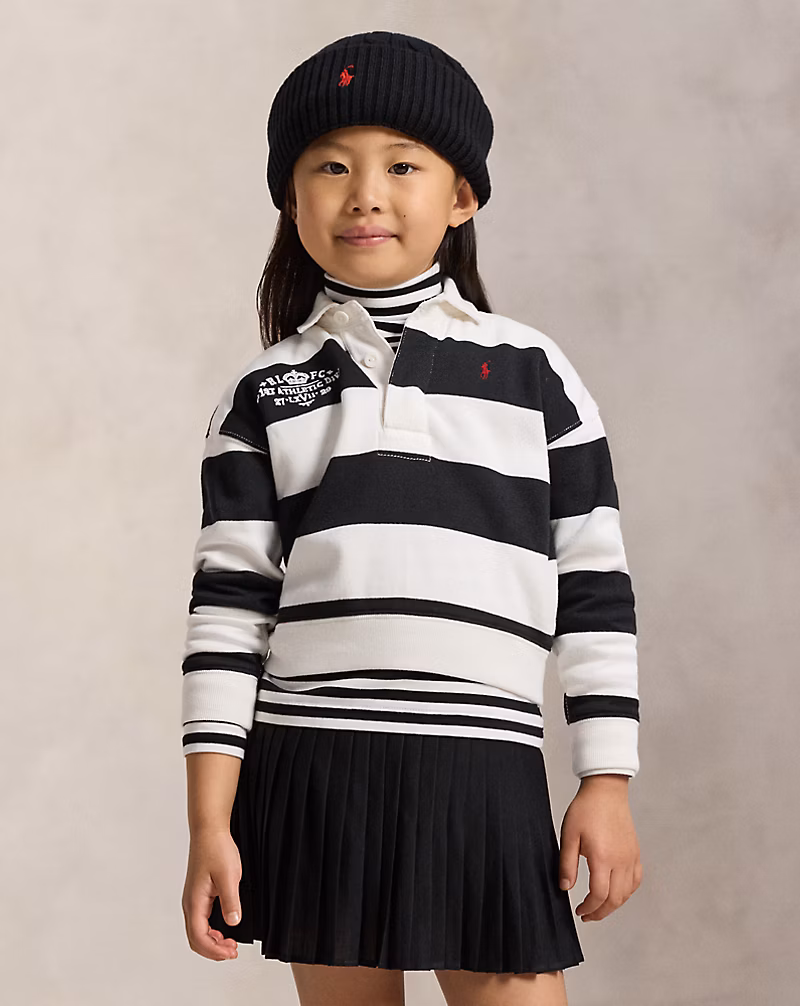 エンブロイダリー フリース ラグビー スウェットシャツ