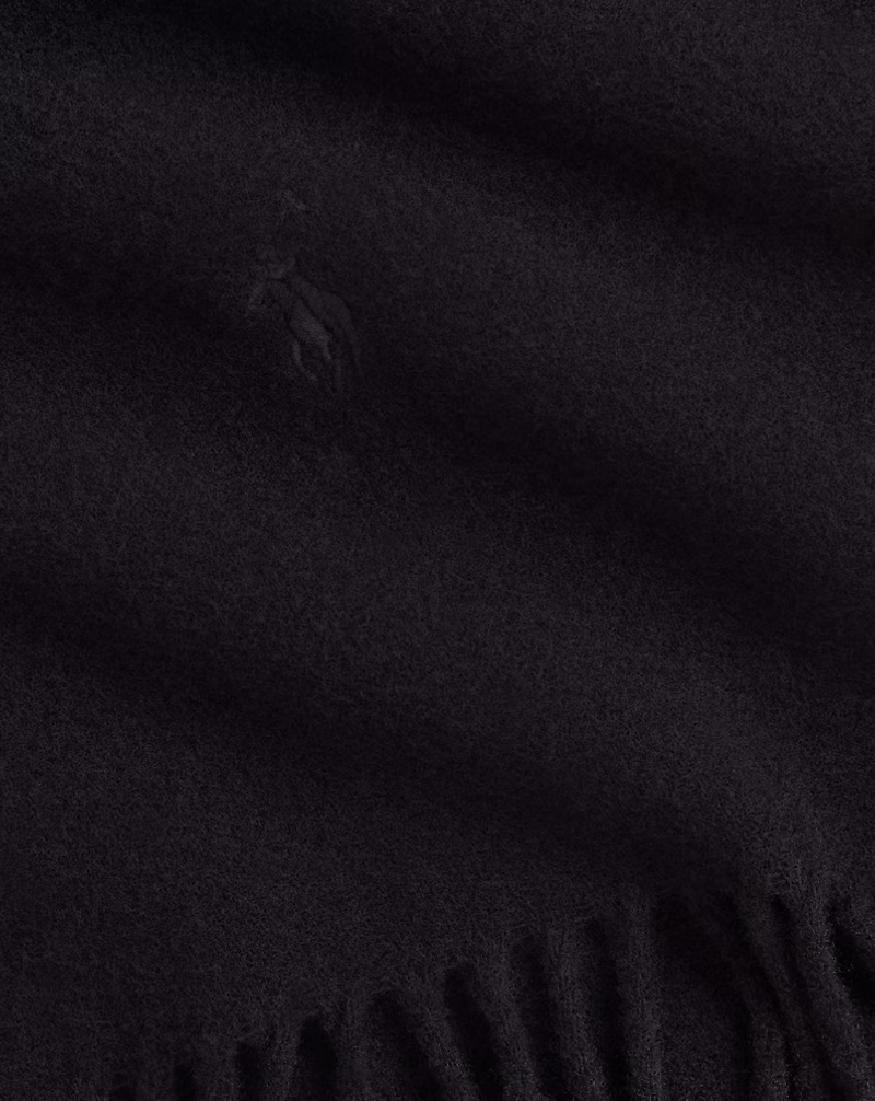 フリンジ カシミヤウール マフラー