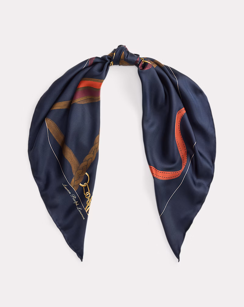 ベルティングプリント シルク スクエア スカーフ