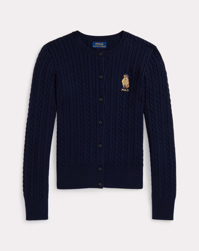 Polo ベア ミニケーブル コットン カーディガン