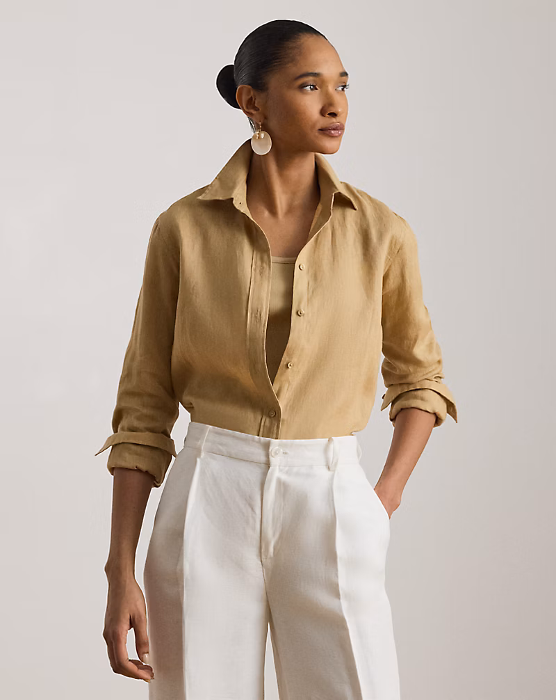 リラックスド フィット リネン シャツ