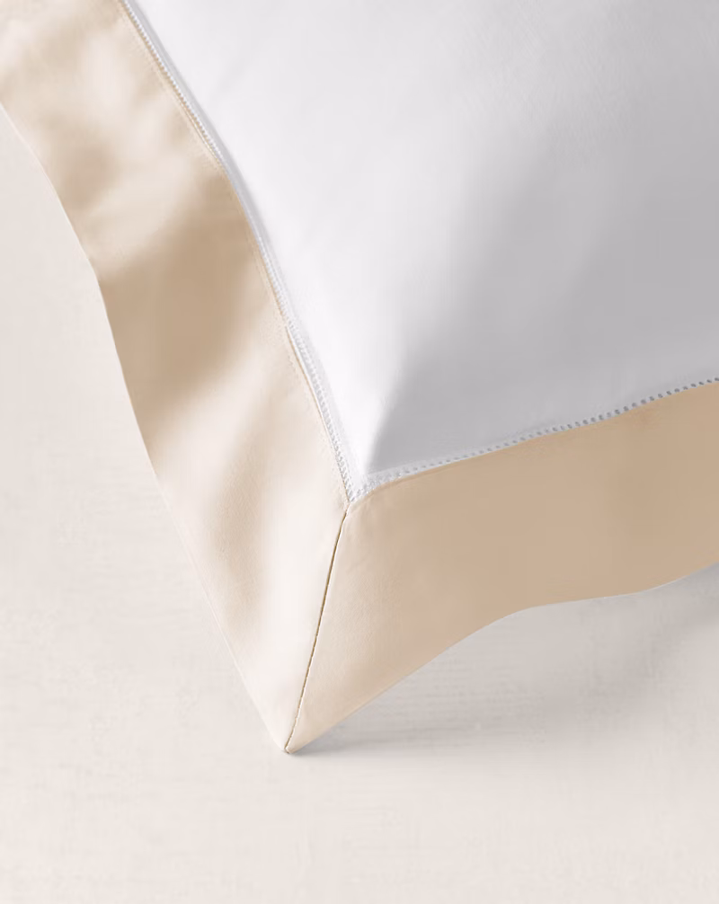 オーガニック コットン サティーン ボーダー ピローシャム