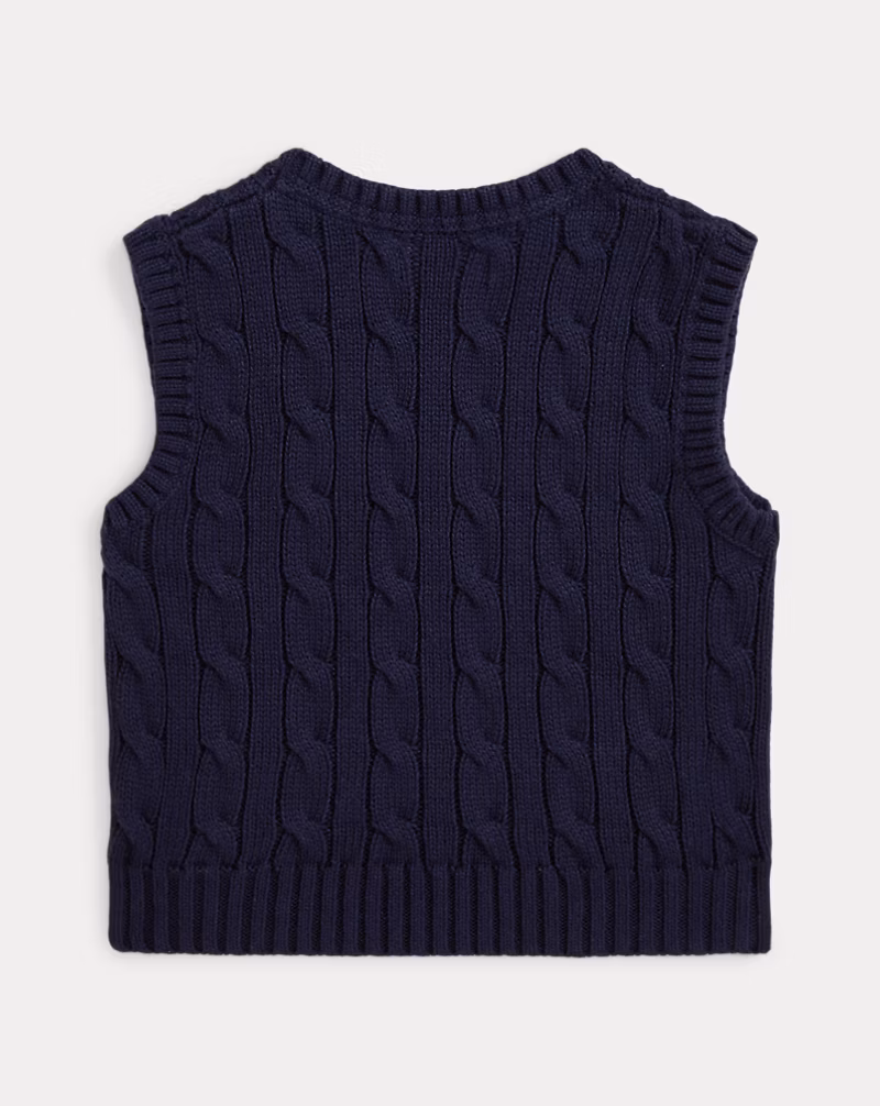 ケーブルニット コットン セーター ベスト