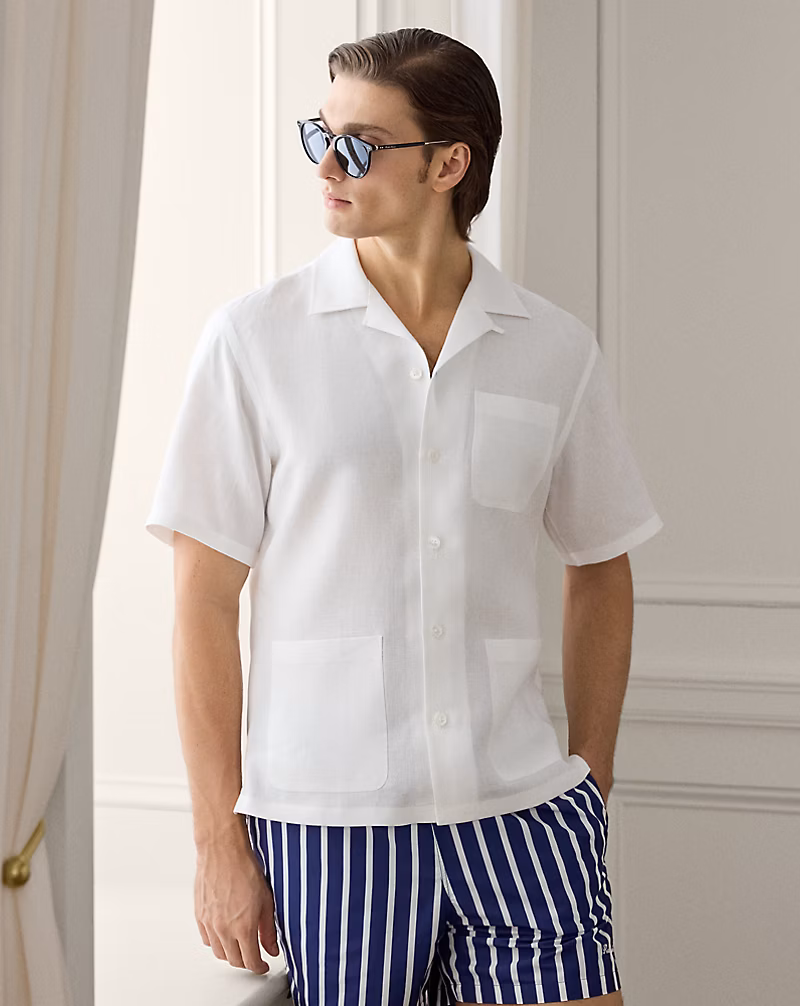 リネン キャンプ シャツ