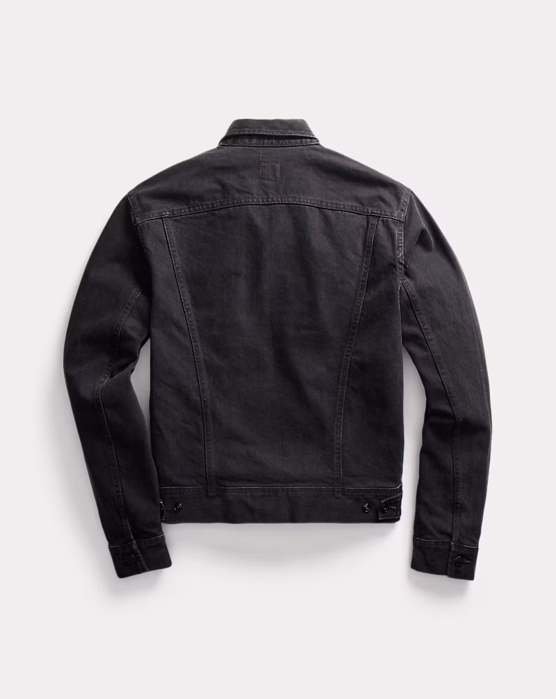 ウォーン イン ブラック デニム トラッカー ジャケット