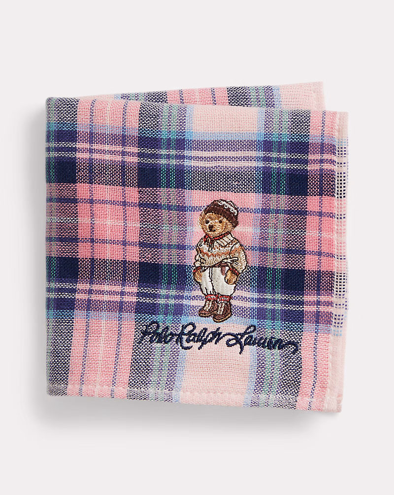 チェック Polo ベア コットン ハンカチーフ