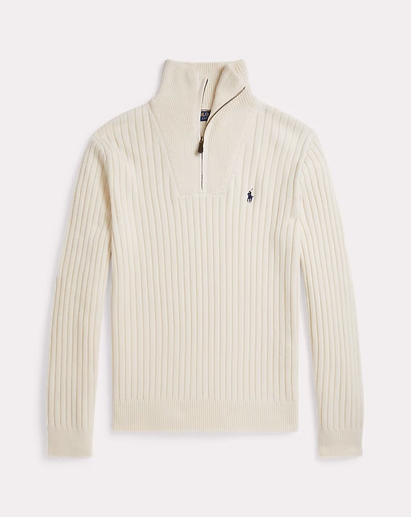 リブニット ウールコットン セーター