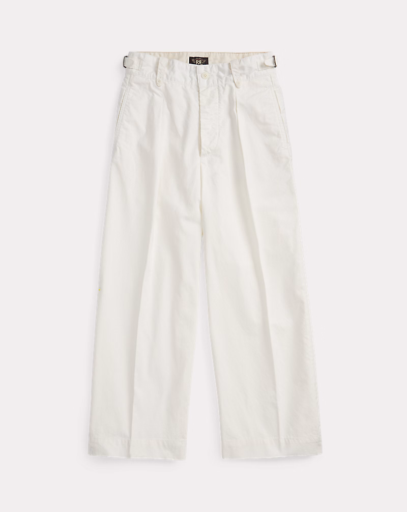 クロップド ポプリン ワイドレッグ パンツ