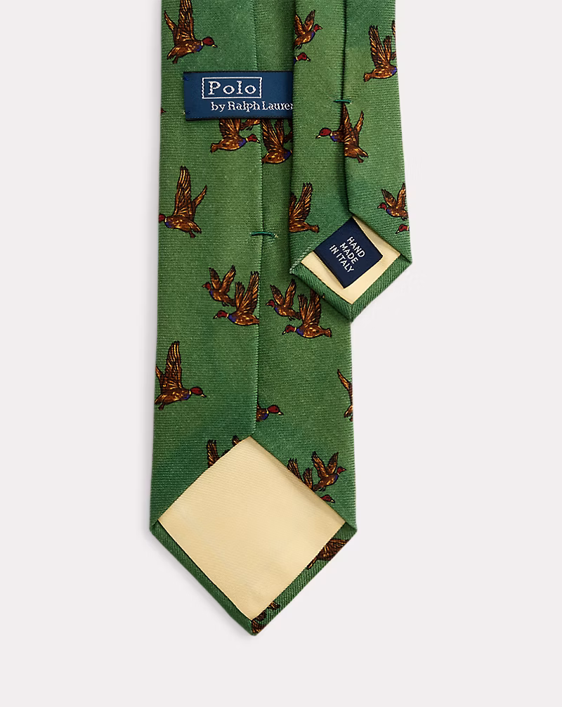 ダックプリント ウール シャリー ネクタイ