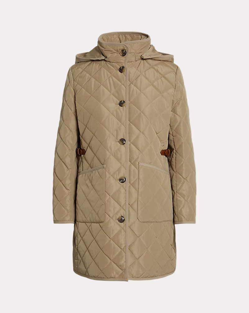 フーデッド ダイヤモンドキルテッド コート