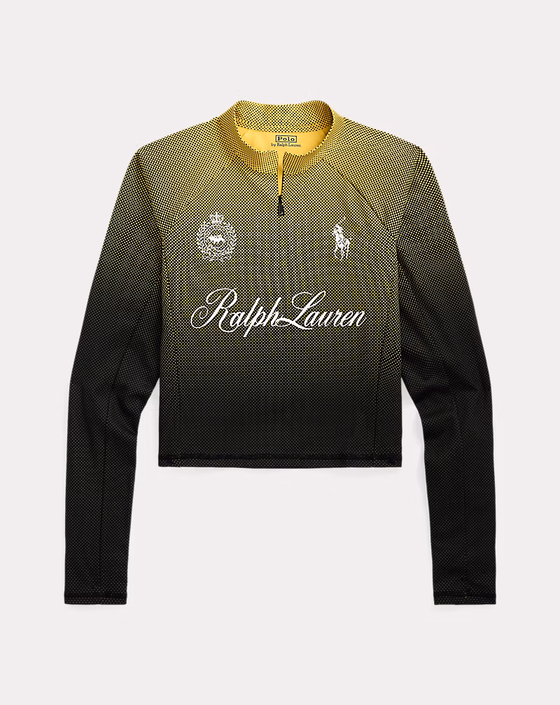 グラフィック クロップド クォータージップ